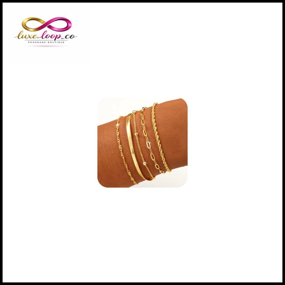 Adjustable 14K Gold Plated Minimalist Chain Bracelet for Everyday Wear